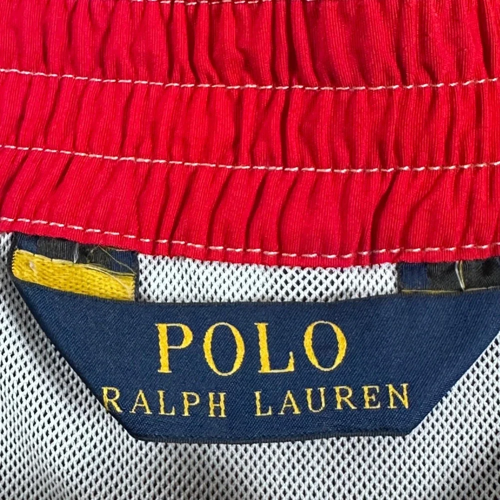 Polo Ralph Lauren Mens Navy Blue Cargo Swim Trunks Shorts Size Small Red Pony